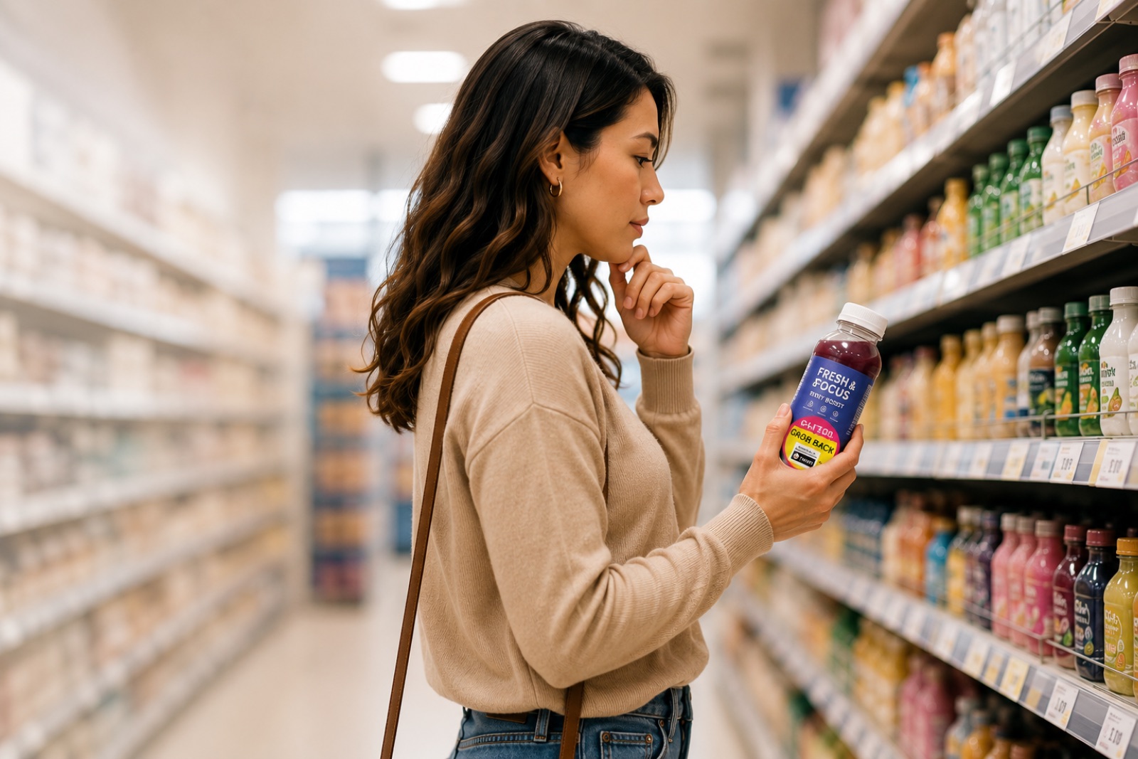 Cliente au rayon avec Fresh&Focus