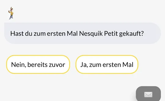 Originaldialog: Hast du zum ersten Mal Nesquik Petit gekauft?