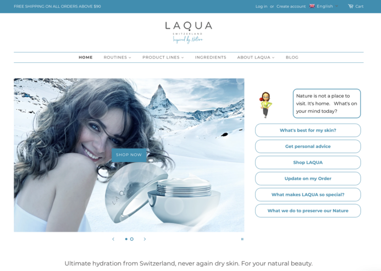 Laqua Webshop With Dialogify Conversatinonal Module